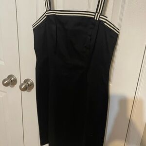Ann Taylor Vintage Black Dress with ribbon trim (6P)